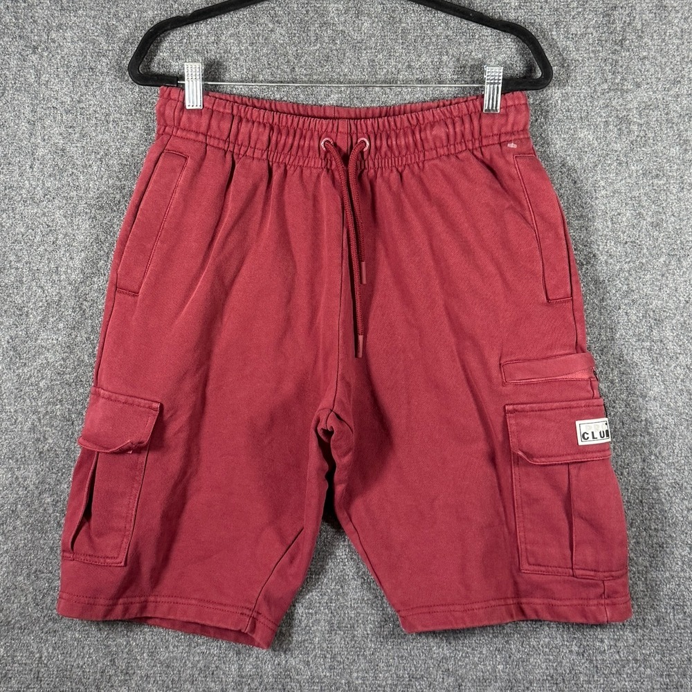 Pro Club Comfort French Terry Cargo Shorts Y2K Skater Red Size Medium #2944